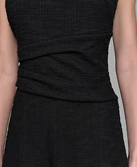 Karl Lagerfeld Paris Women's Stretch Textured Knit with Embellished Neck