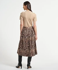 Isaac Mizrahi Women's Sateen Midi Full Skirt