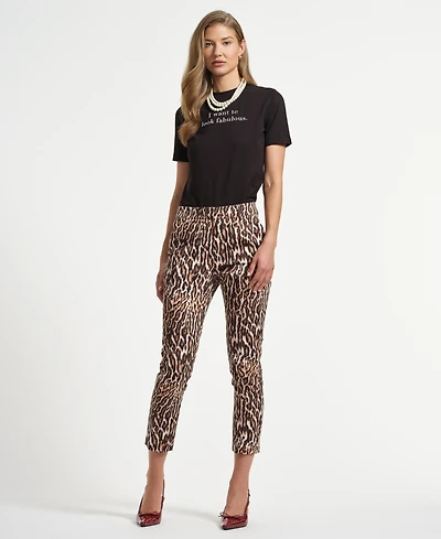 Isaac Mizrahi Women's Slim Sateen Ankle Pants
