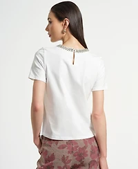 Isaac Mizrahi Women's Jewel Neck T-Shirt