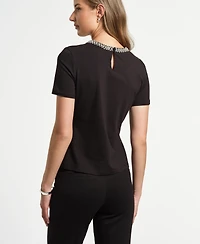 Isaac Mizrahi Women's Jewel Neck T-Shirt