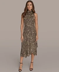 Donna Karan New York Women's Chevron Burnout Sleeveless Dress