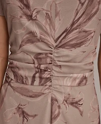 Donna Karan New York Women's Printed Ruched Dress