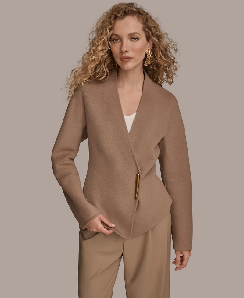 Donna Karan New York Women's Applique Detail V-Neck Jacket