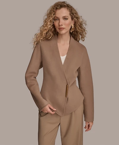 Donna Karan New York Women's Applique Detail V-Neck Jacket