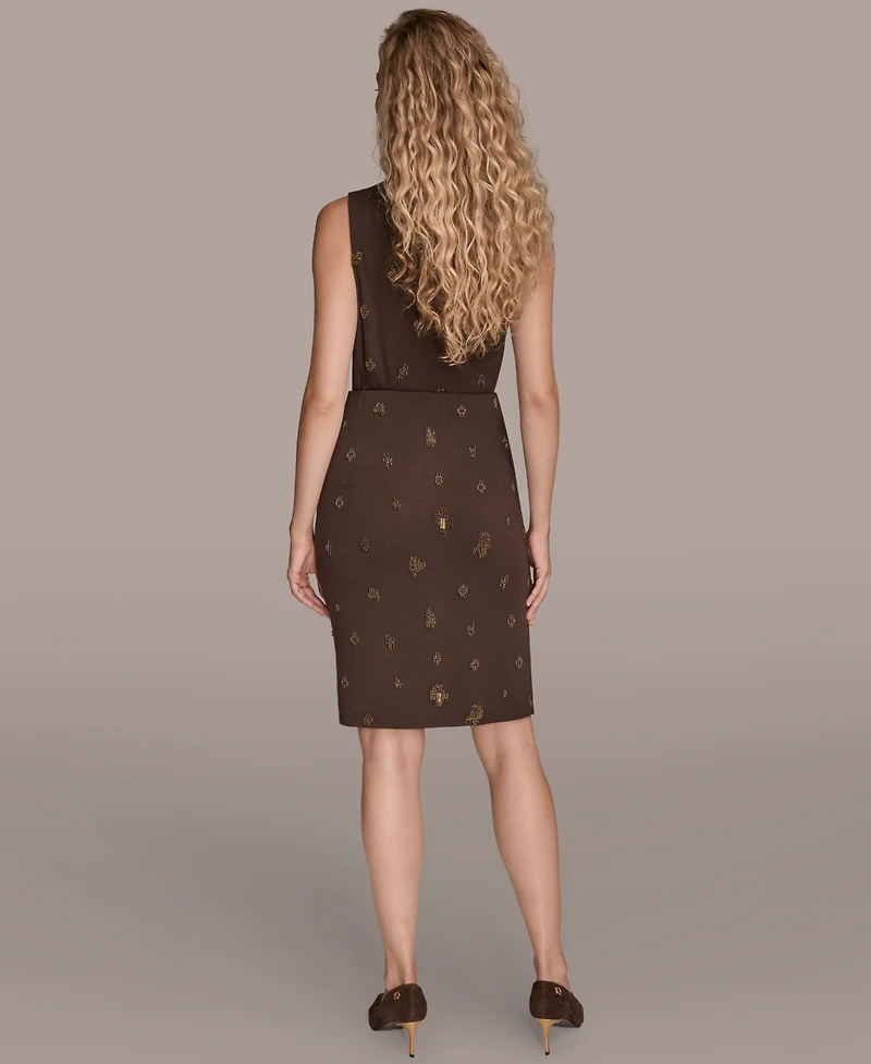 Donna Karan New York Women's Embroidered Ruched Skirt
