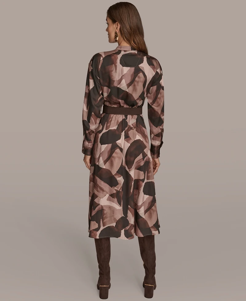 Donna Karan New York Women's Belted Printed Shirtdress