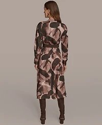 Donna Karan New York Women's Belted Printed Shirtdress