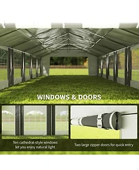 Outsunny 16' x 32' Heavy-duty Large Wedding Tent with Sidewalls