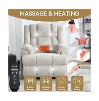 Maison Boucle Chenille Power Lift Recliner for Seniors with Heat & Massage, Dual Motor Electric Chair, Infinite Position-Maison