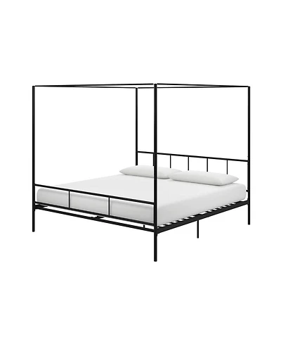 Slickblue Metal Canopy Bed Frame with Headboard and Footboard, Sturdy Stylish Design