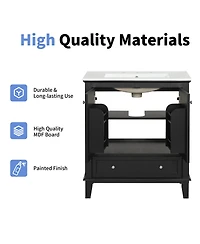 Casainc 30" Bathroom Vanity with Sink Combo, Multi-functional Cabinet with Doors and Drawer