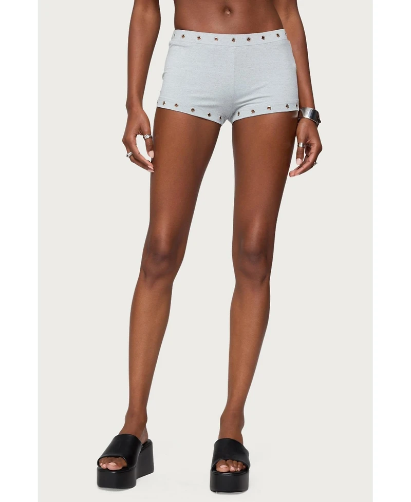 Edikted Women's Neriah Grommet Micro Shorts