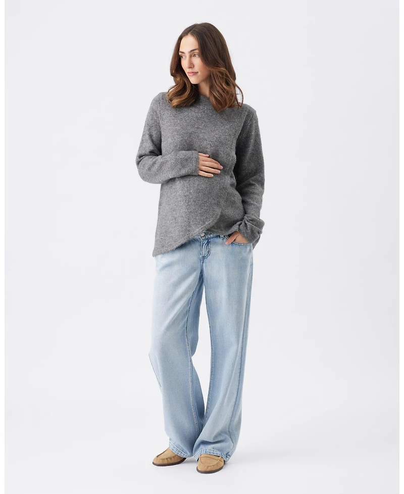 Ripe Maternity Addison Nursing Knit Jumper Charcoal - Perfect