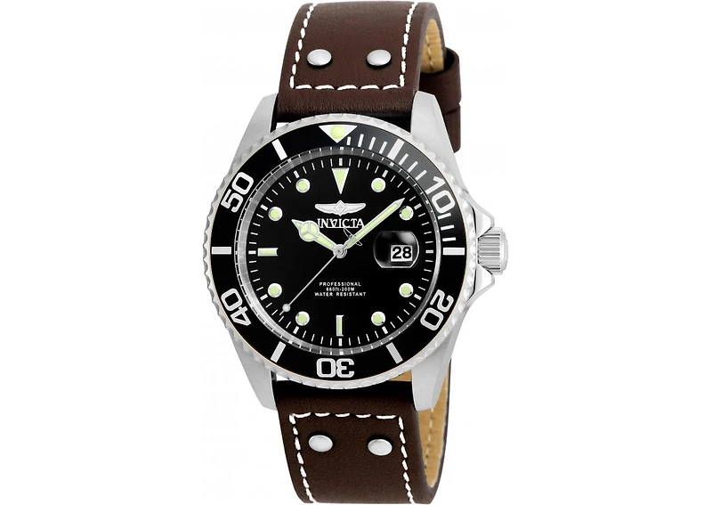 Invicta Men's 22069 Pro Diver Quartz 3 Hand Black Dial Watch