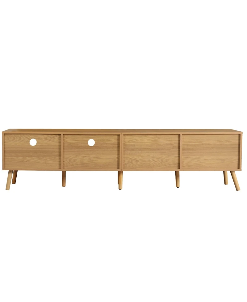 Casainc Modern Storage Cabinet Farmhouse Tv Stand with Solid Wood Legs