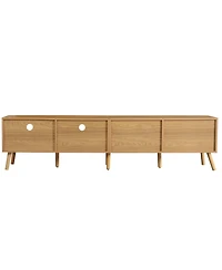 Casainc Modern Storage Cabinet Farmhouse Tv Stand with Solid Wood Legs
