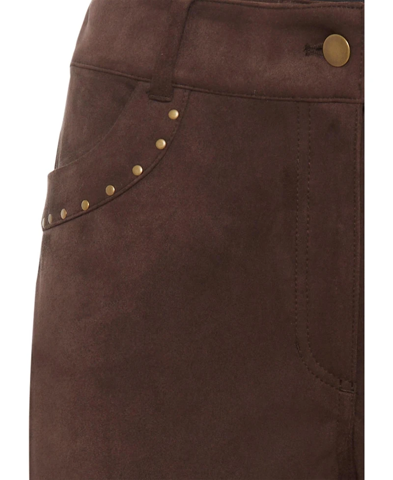 Olsen Women's Mona Fit Straight Leg Faux Suede Trousers