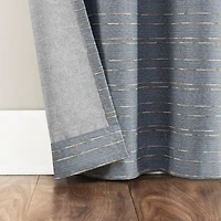 Sun Zero Drayton Slub Detail Magnetic Closure 100% Blackout Grommet Curtain Panel Pair
