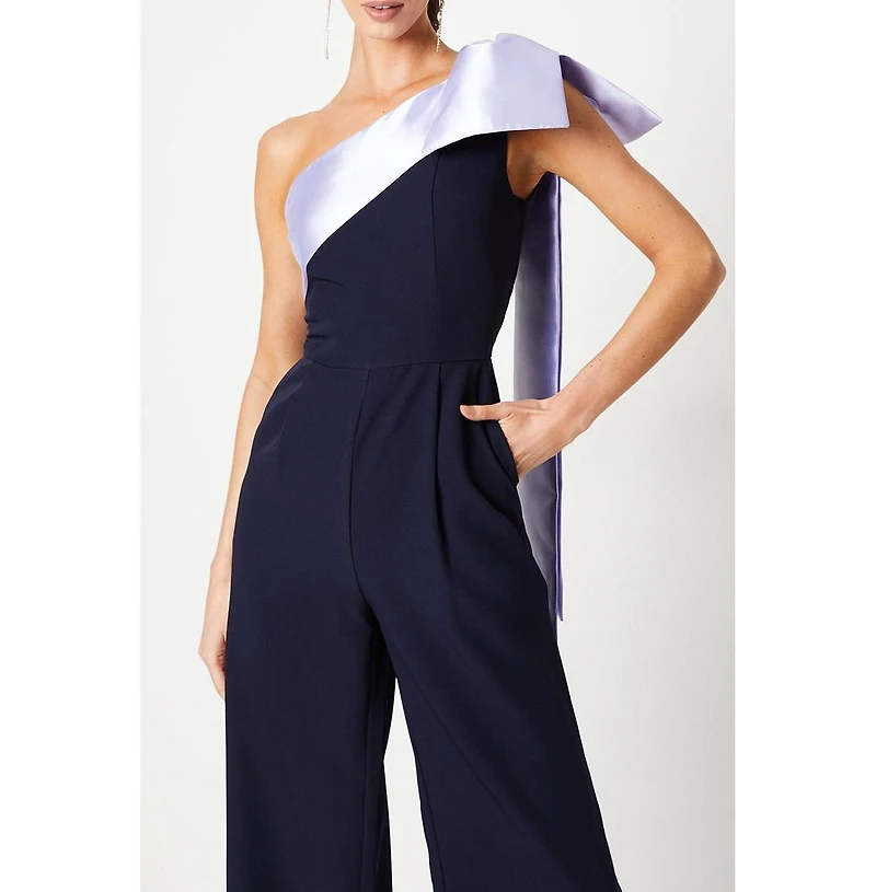 Coast Women's Bow One Shoulder Wide Leg Jumpsuit