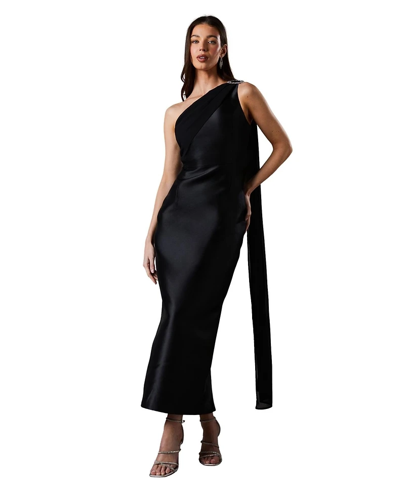 Coast Women's One Shoulder Twill Gown