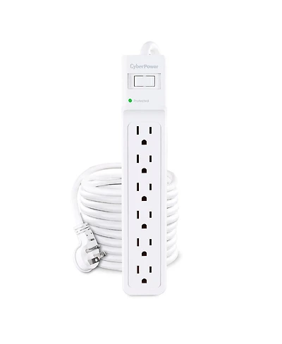 CyberPower B625 6-Outlet Surge Protector with 25' Cord, White
