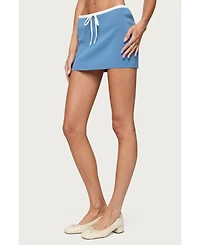 Edikted Womens Pheobe Contrast Knit Mini Skirt
