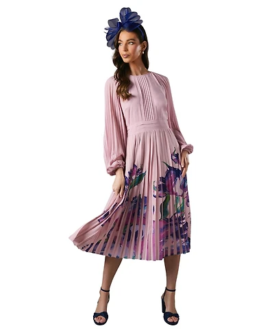 Coast Women's Placement Print Pleat Dress