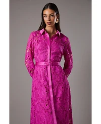 Coast Lace Long Sleeve Shirt Dress