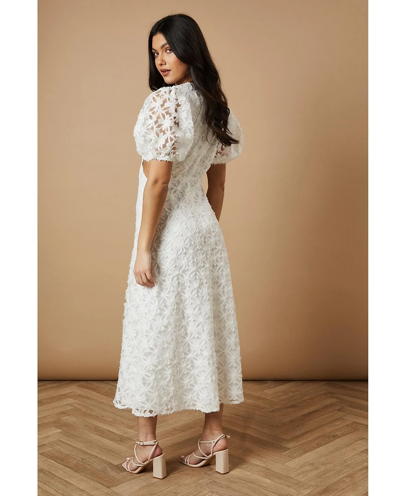 Oasis Textured Cutout Detail Midi Dress