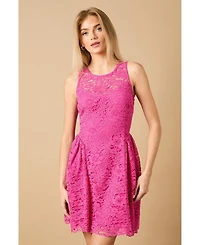 Oasis High Neck Lace Detailed Mini Dress