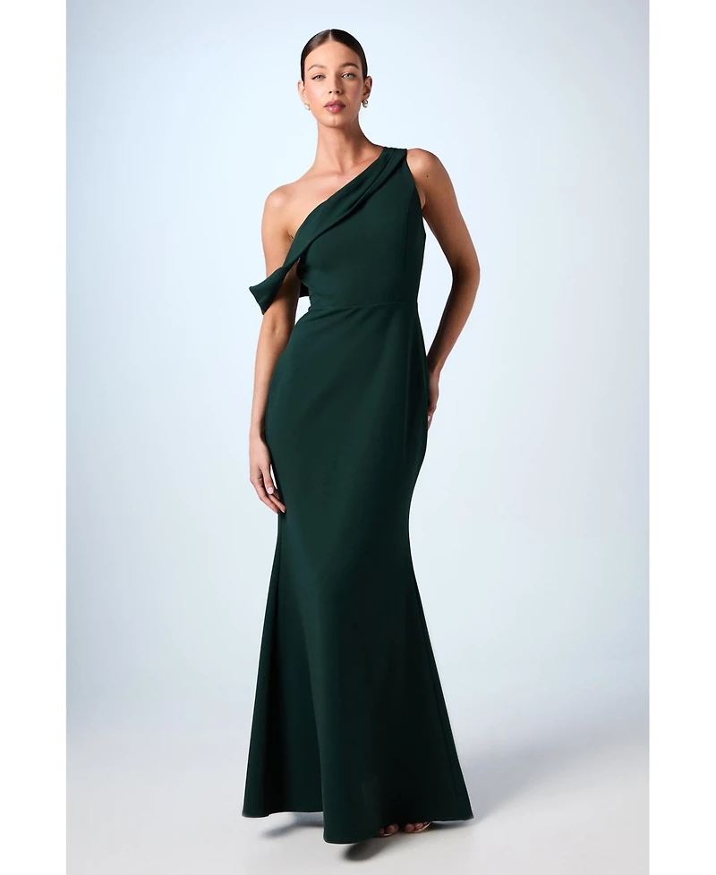 Coast Women's Scuba Crepe Black Tie Dress