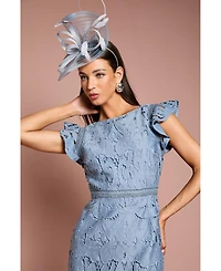 Coast Women's Frill Sleeve Lace Flute Hem Dress