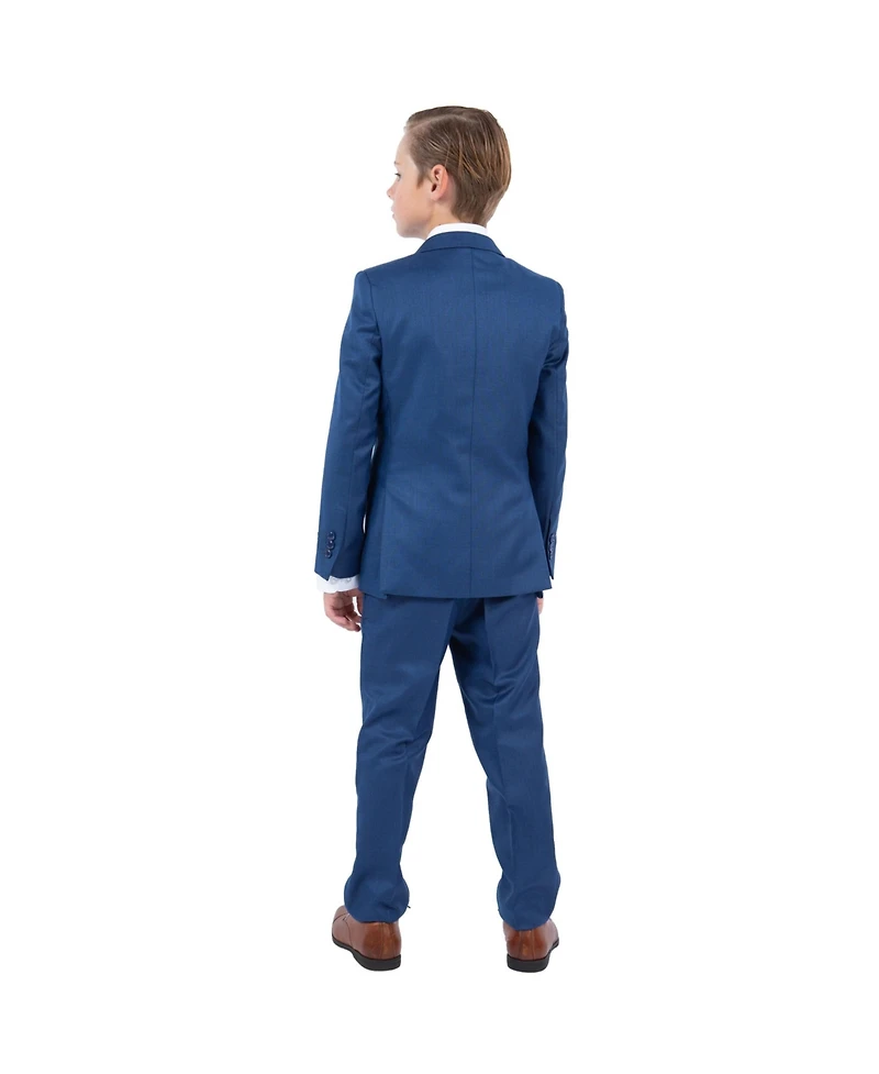 Perry Ellis Big Boys 5 Piece Sharkskin Suit,Vest,Pants,Shirt and Tie Set