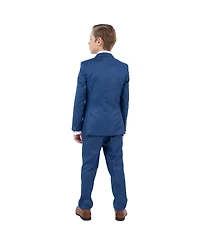 Perry Ellis Big Boys 5 Piece Sharkskin Suit,Vest,Pants,Shirt and Tie Set