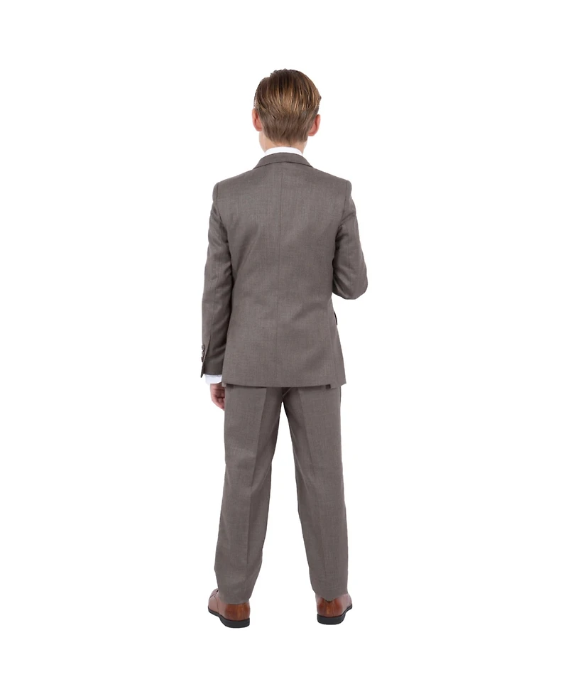 Perry Ellis Big Boys 5 Piece Sharkskin Suit,Vest,Pants,Shirt and Tie Set