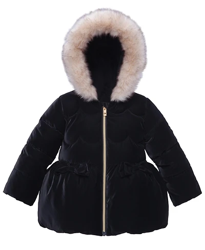 Rokka&Rolla Toddler Girls Luxe Bow Puffer Coat