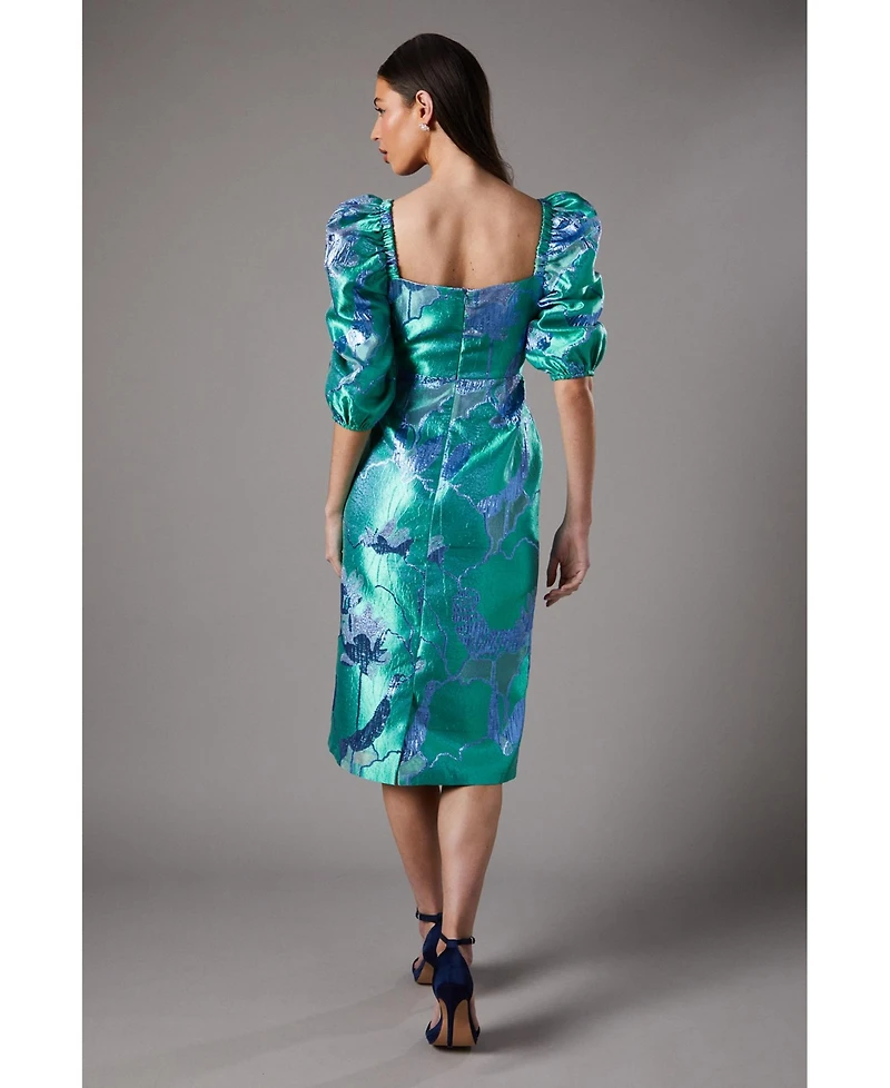 Coast Bubble Sleeve Jacquard Dress