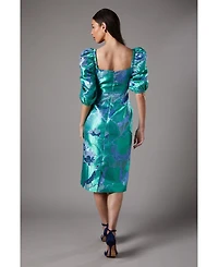 Coast Bubble Sleeve Jacquard Dress