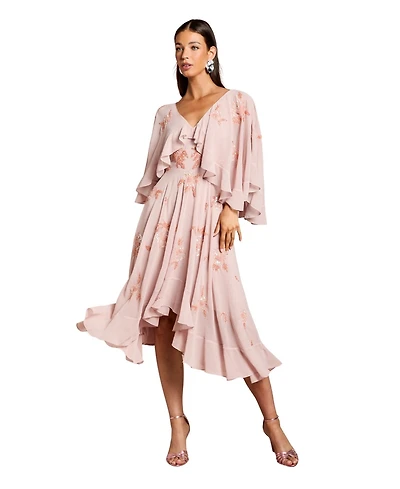 Coast Embellished Frill Cape Midi Dress