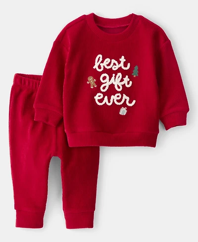 Carter's Baby Boys Best Gift Ever Holiday Sweater and Pants, 2-Piece Set