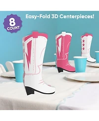 Freestanding 3D Rodeo Cowgirl Boots Centerpiece Table Decorations