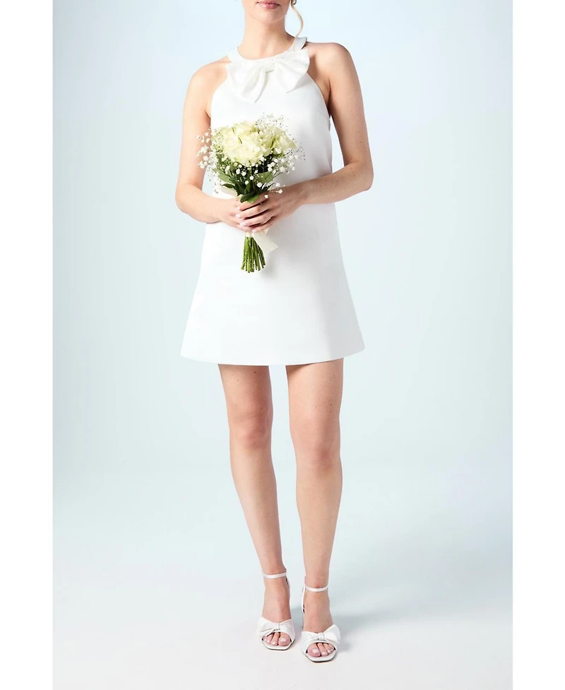Coast Women's Sequin Bow Shift Bridal Mini Dress