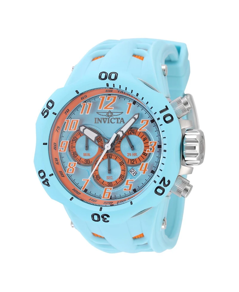 Invicta Men's 48238 Venom Quartz Chronograph Light Blue, Orange Dial Watch