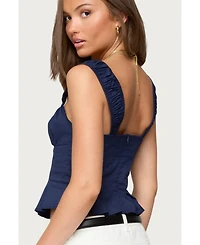 Edikted Women's Tammie Pleated Poplin Top