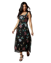 Oasis Floral Embellished Split Midi Dress