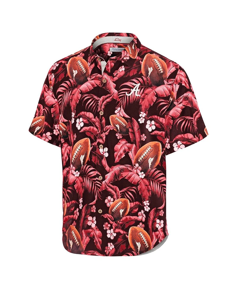 Tommy Bahama Men's Crimson Alabama Tide Veracruz Cay First Down Blooms Button-Up Shirt