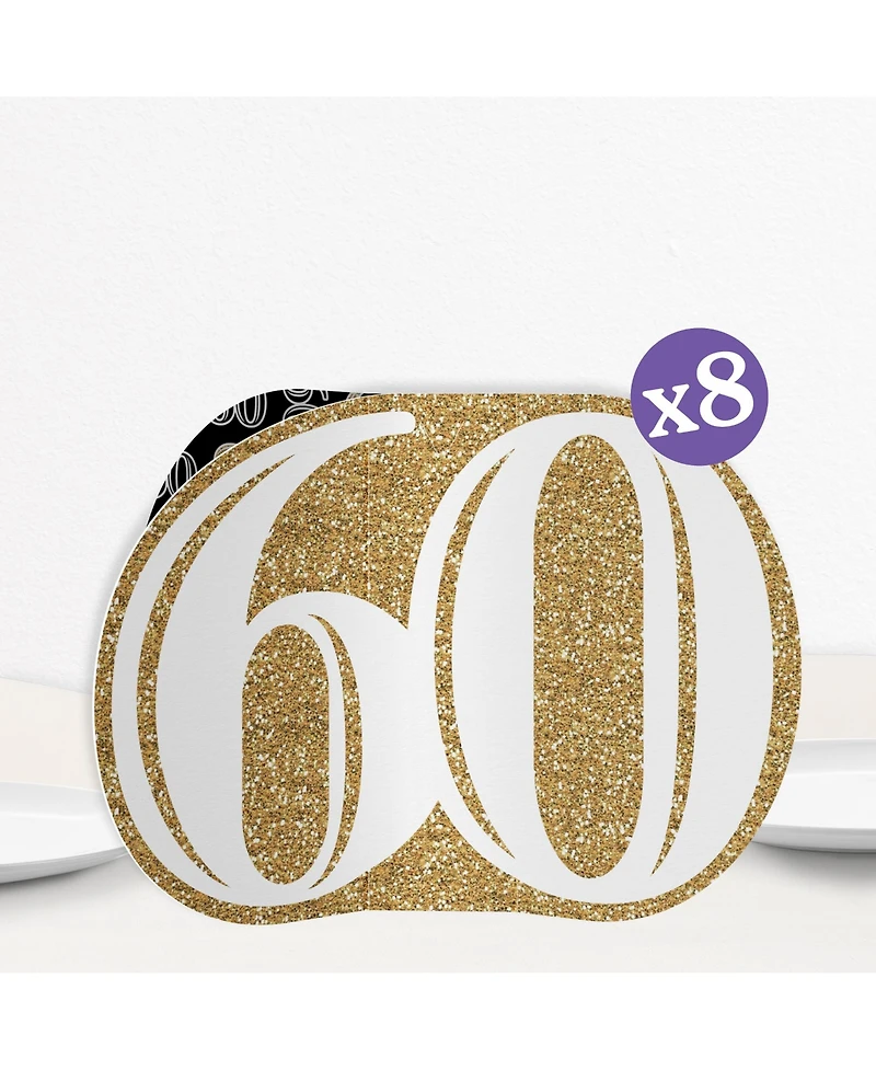Big Dot of Happiness Freestanding 3D Gold 60th Birthday Centerpiece Table Decorations