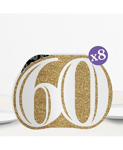 Big Dot of Happiness Freestanding 3D Gold 60th Birthday Centerpiece Table Decorations