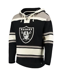 '47 Brand Men's Black Las Vegas Raiders Lacer V-Neck Pullover Hoodie